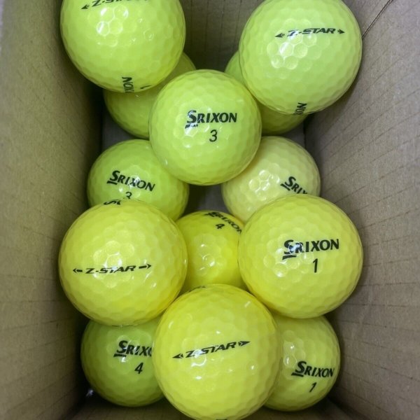12 Srixon Z-Star Yellow Pearl/Grade A Lake Balls