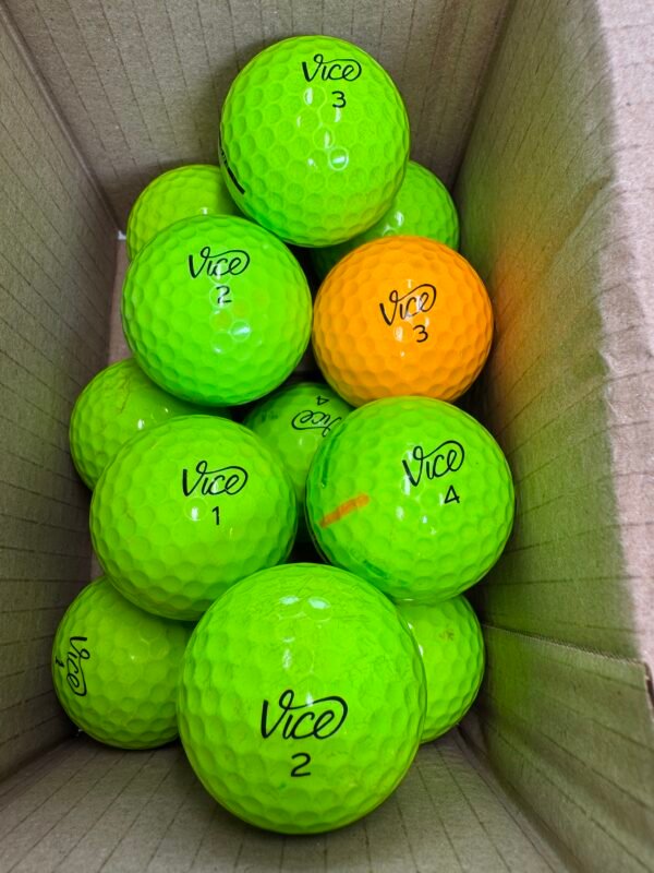 12 VICE PRO MIX LIME GREEN/ORANGE MIX B GRADE GOLF BALLS