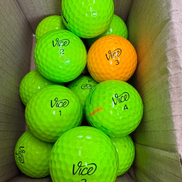 12 VICE PRO MIX LIME GREEN/ORANGE MIX B GRADE GOLF BALLS