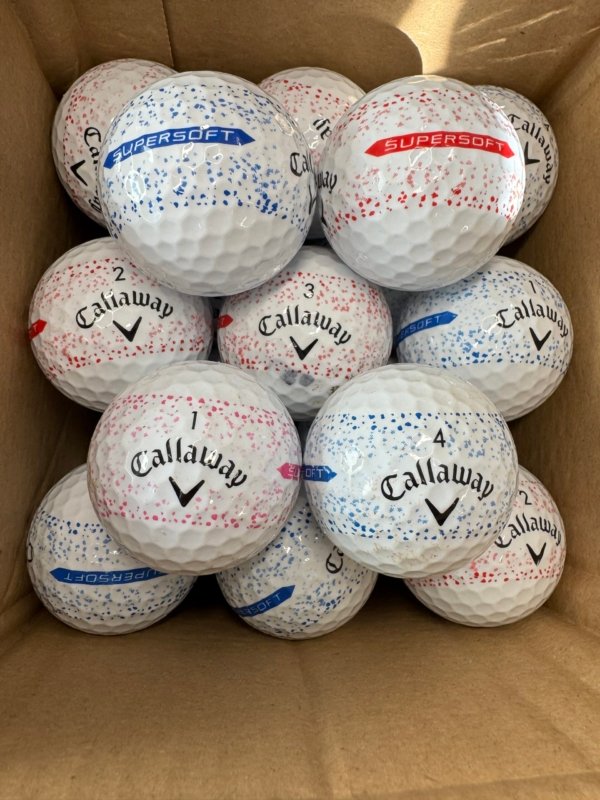 12 CALLAWAY SUPERSOFT SPLATTER 360 GOLF BALLS