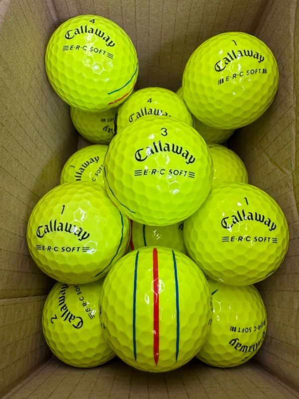 12 CALLAWAY CHROME SOFT E.R.C TRIPLE TRACK YELLOW PEARL/A GOLF BALLS