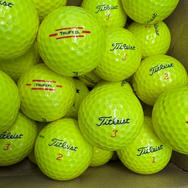 12 TITLEIST TRUFEEL YELLOW  PEARL/A LAKEBALLS